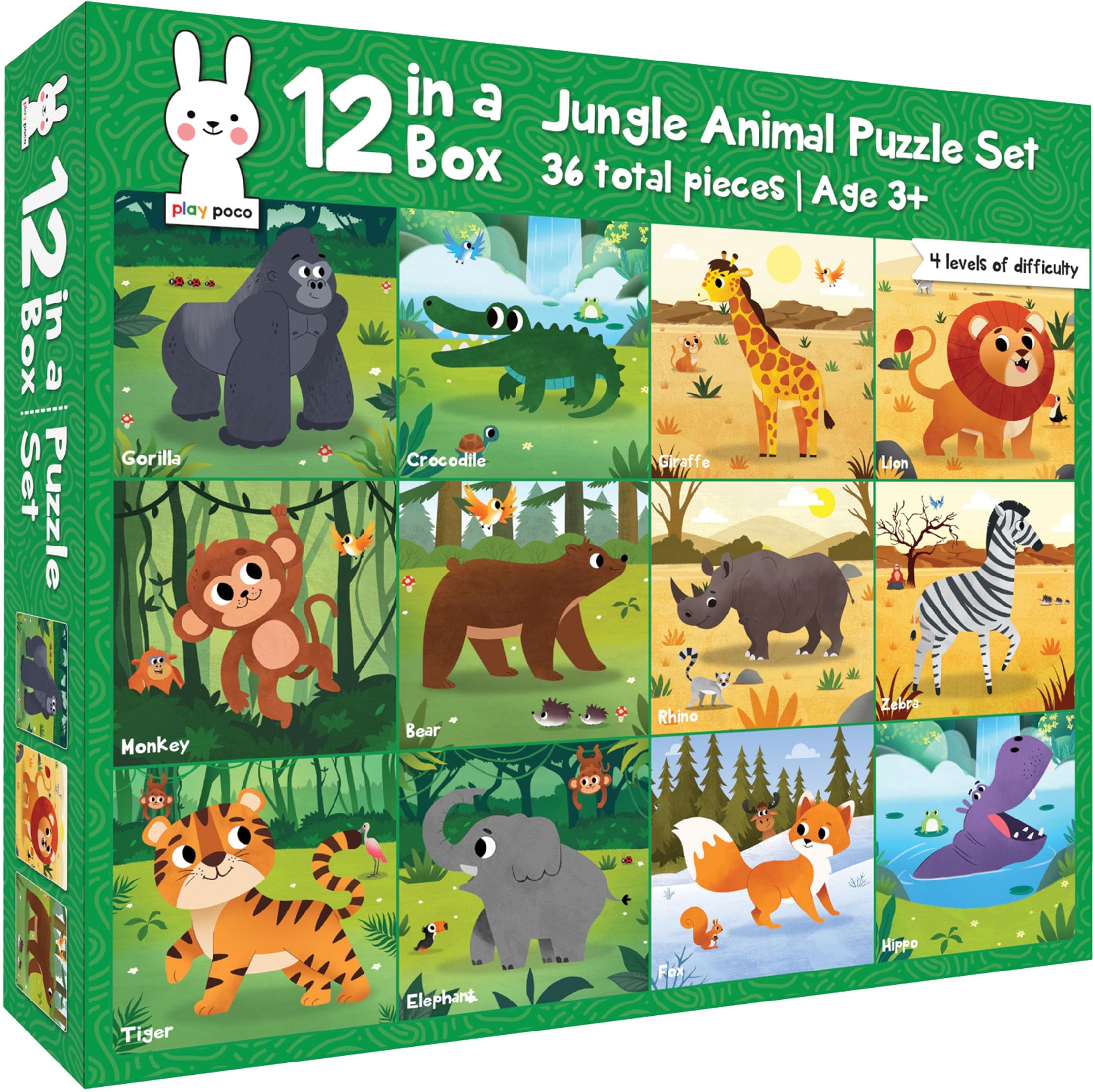 Play Poco 12 in 1 Animal Puzzles for Kids